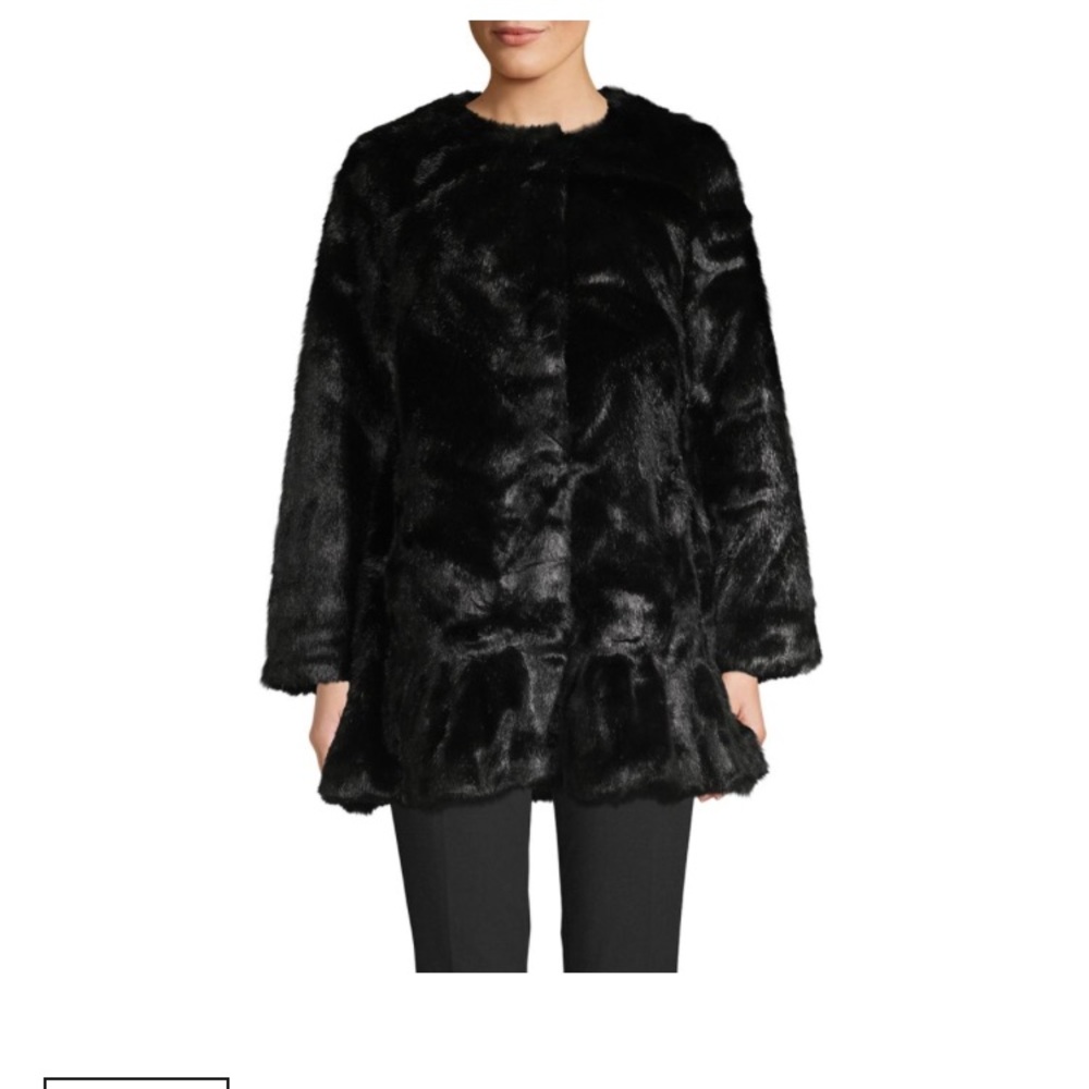 Brand new w/o tag Kate spade faux-fur peplum coat